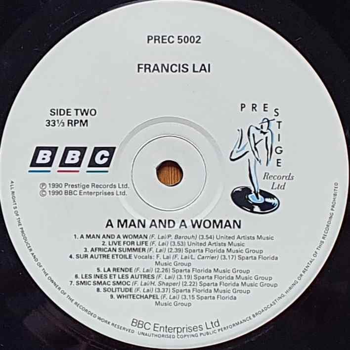 PREC 5002 Great film themes F. Lai from the BBC records and Tapes library Label